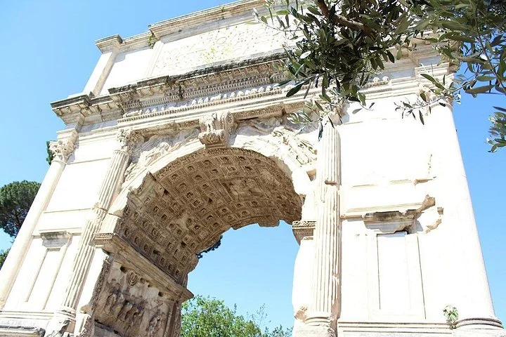 Upward view through the Arch of Titus