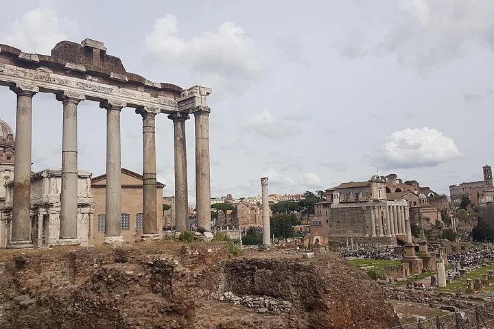 Ancient columns overlooking the Roman Forum