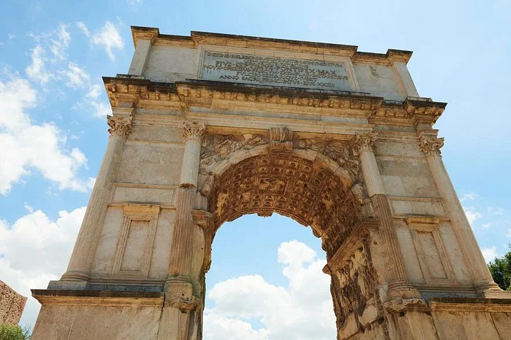 Upward view through the Arch of Titus