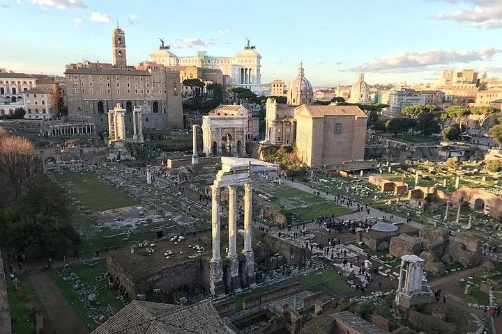 Roman Forum panorama in warm evening light