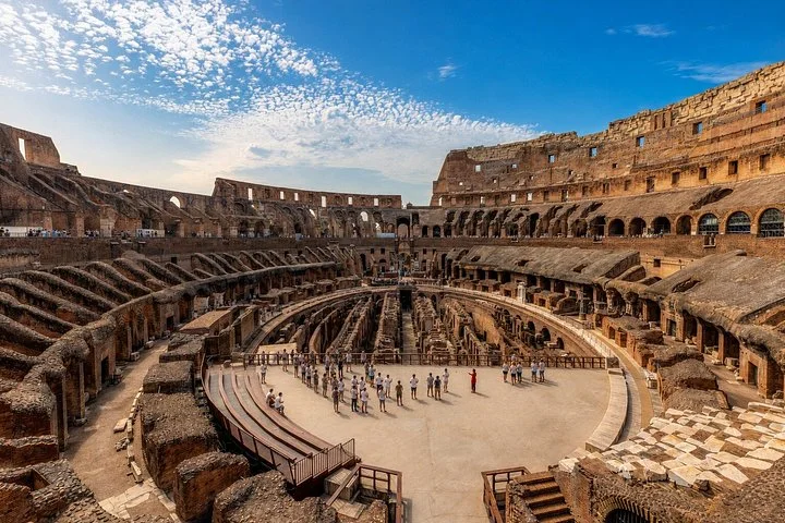 Colosseum arena platform and interior viewed from the main visitor levels