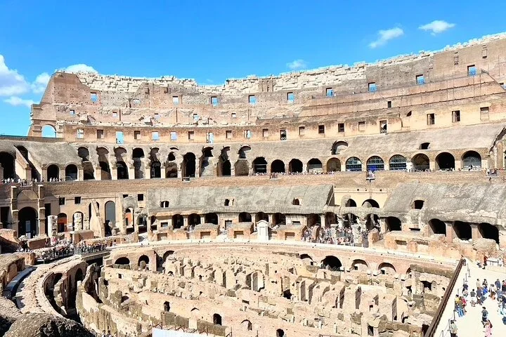 The Colosseum interior seen from an upper visitor level