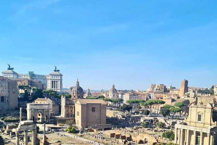 Roman Forum and city skyline from the Palatine overlook
