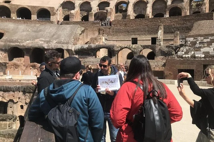 A guide showing an illustration on the Colosseum arena