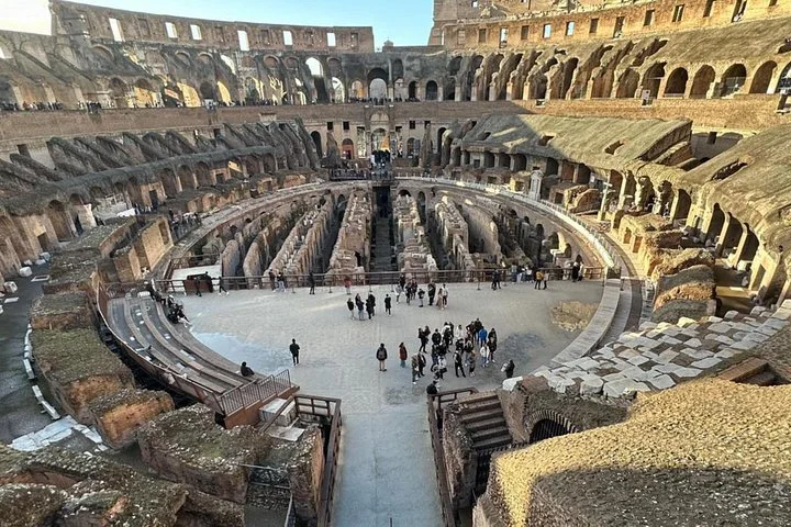 The Colosseum arena and hypogeum viewed from above