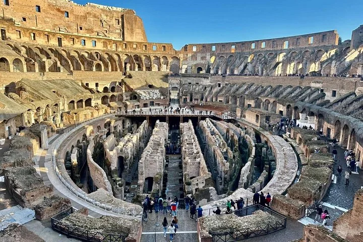 A close upper-level view across the Colosseum interior