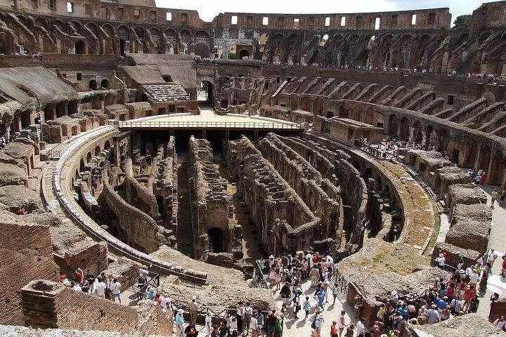 The Colosseum interior seen from a main visitor level