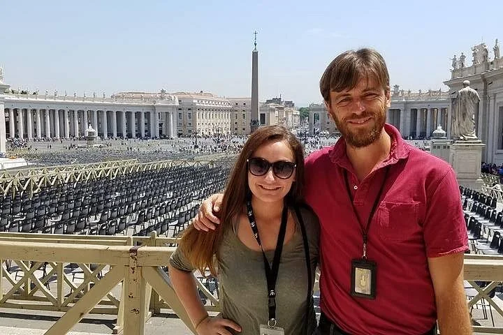 Visitors overlooking Saint Peter’s Square