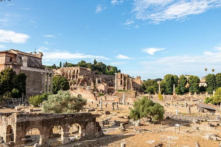 Ruins and paths in the Roman Forum