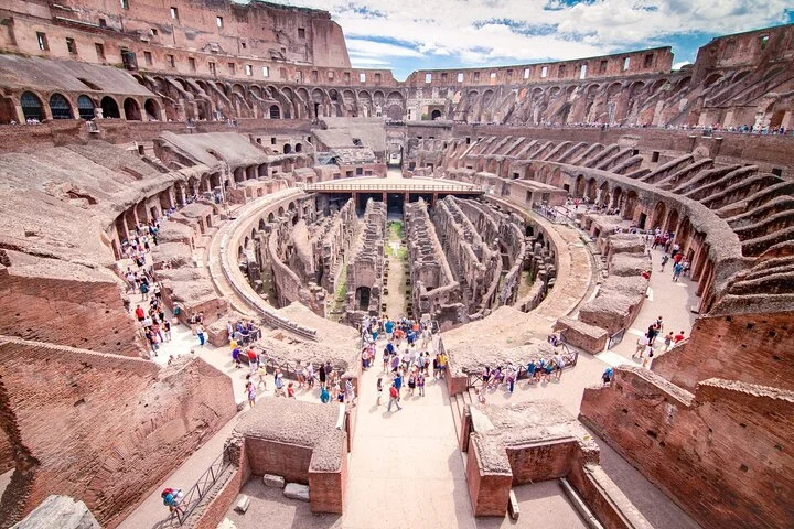 The Colosseum interior seen from an upper visitor level