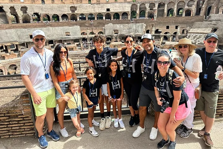Visitors overlooking the Colosseum hypogeum