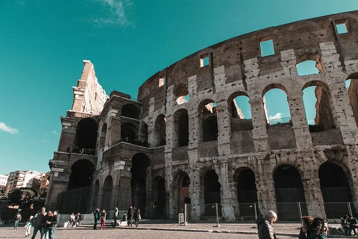 A close view of the Colosseum’s broken outer wall