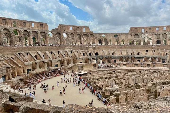 The Colosseum arena and interior seen from above