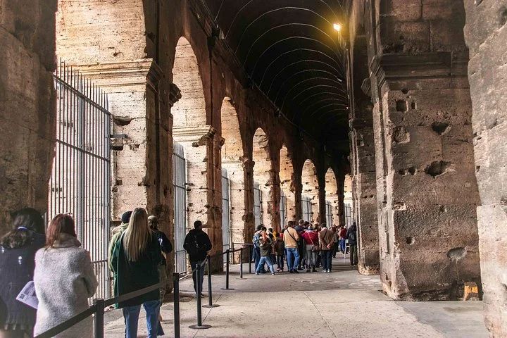 A shaded above-ground arcade inside the Colosseum