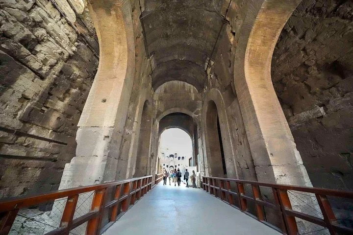 The vaulted passage leading onto the Colosseum arena