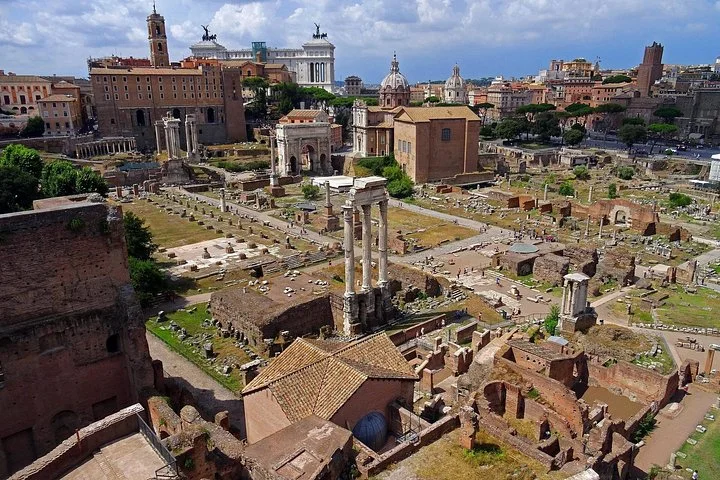 Roman Forum temples from the Palatine side