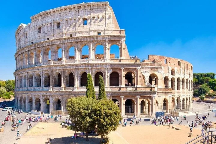 The Colosseum exterior and sunlit public square