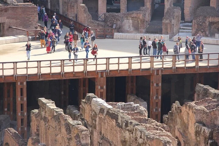 The arena platform and hypogeum seen from a viewing level