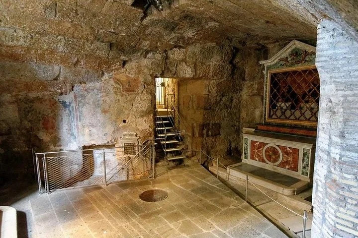 The lower archaeological chamber of the Mamertine Prison