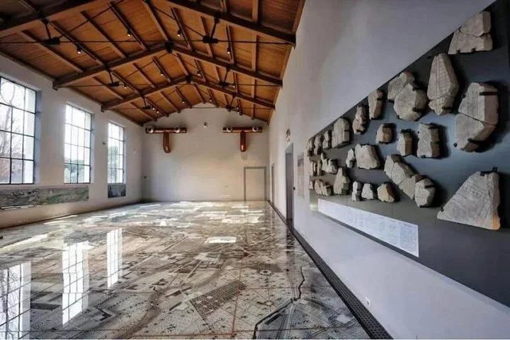 The marble map display inside the Forma Urbis museum