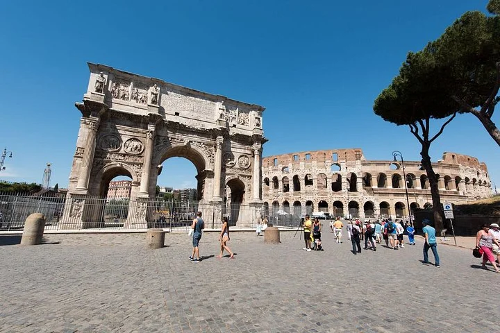 The Arch of Constantine and Colosseum in sunlight