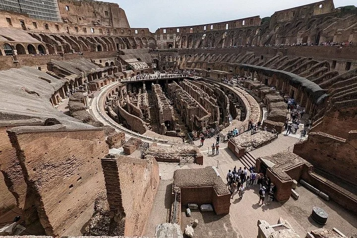 The Colosseum’s oval interior seen from above