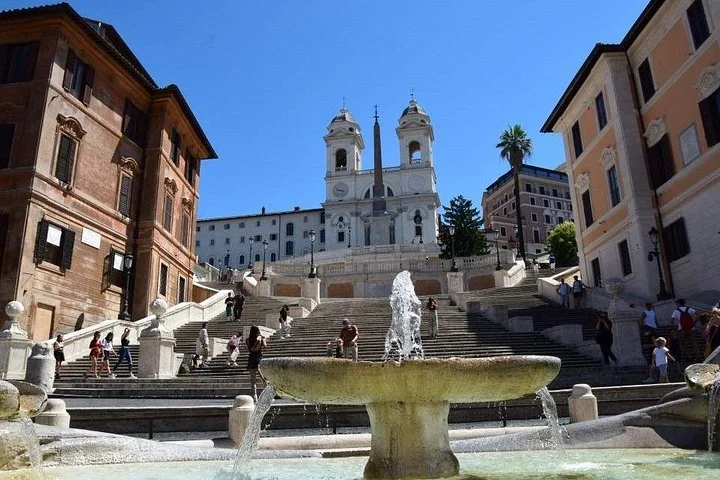 The Spanish Steps in bright sunlight