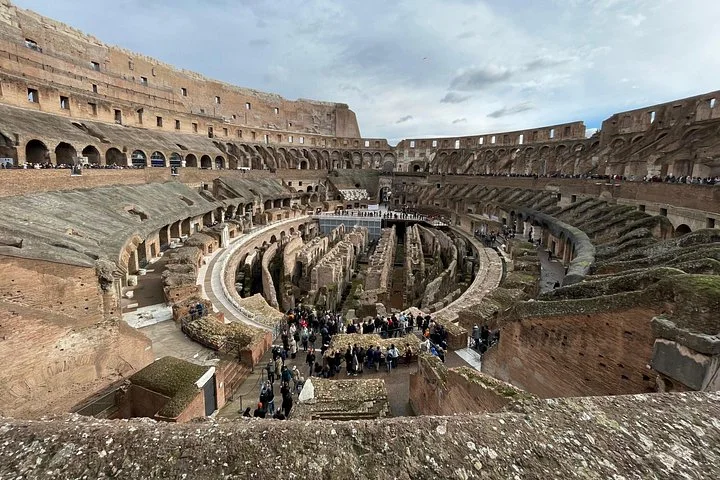 The Colosseum’s oval interior seen from above